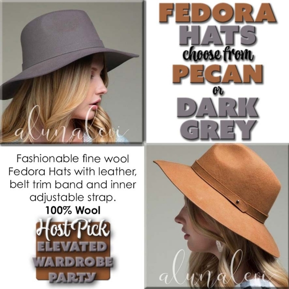 Fedora Hats Pecan or Dark Grey 🎉2×HOST PICK🎉
